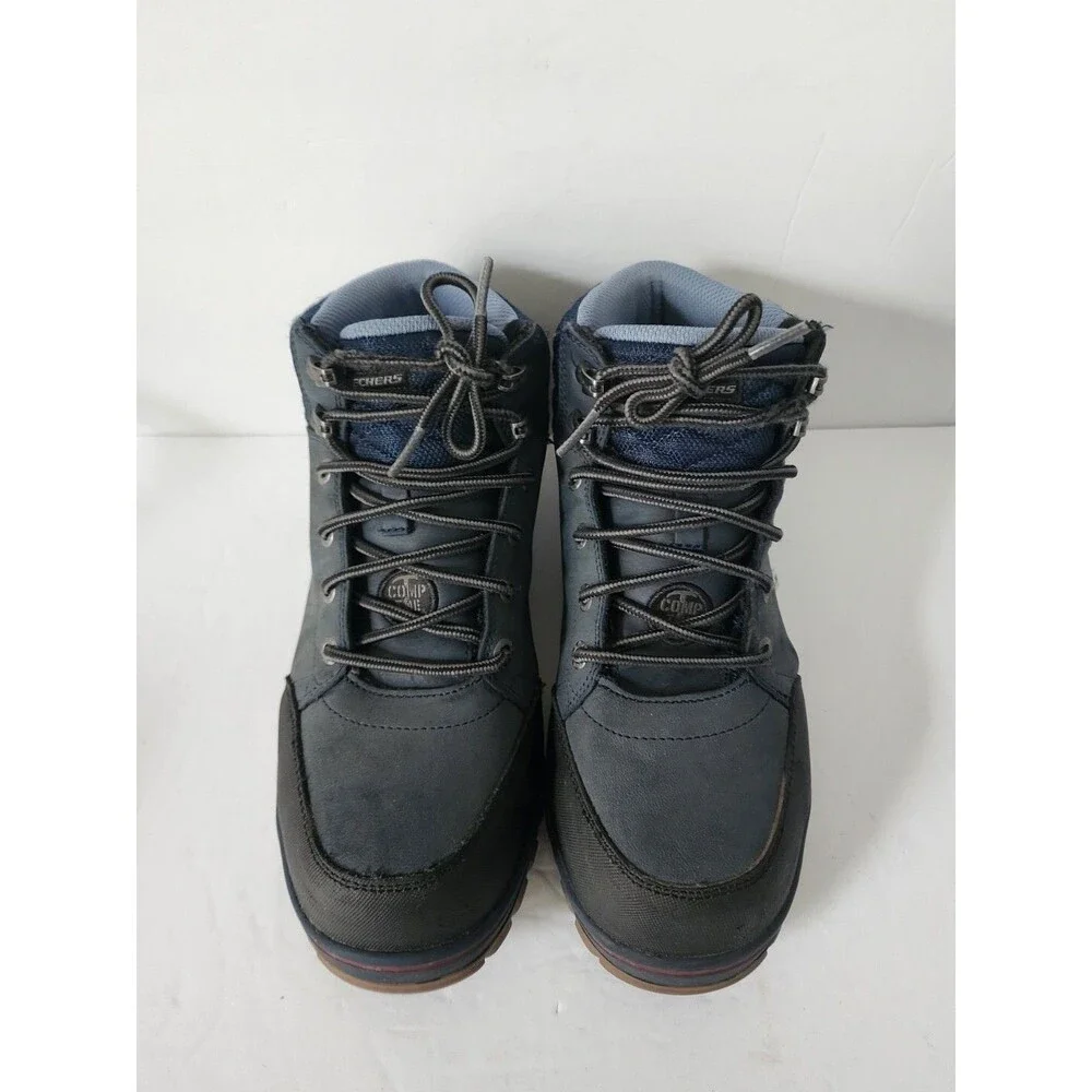 SKECHERS WORK WOMENS BOOT US 6.5 MCCOLL NAVY BLUE BLACK 108004 EH COMP TOE